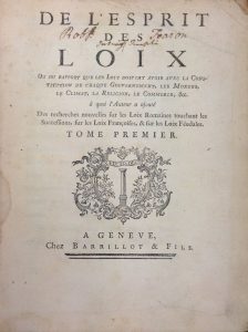 Montesquieu De l'Esprit des loix