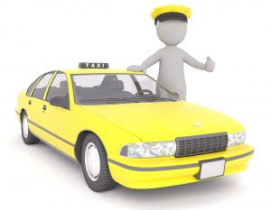 Un taxi avec son chauffeur