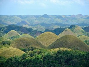 Les collines de chocolat sur l'île de Bohol aux Philippines