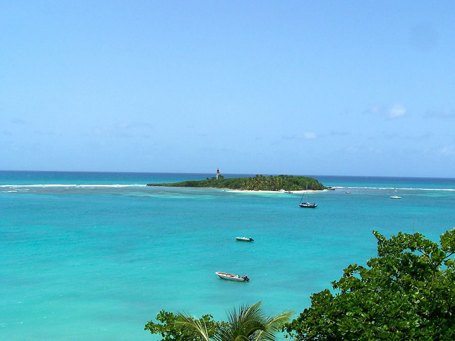 La station balnéaire du Gosier ou Îlet du Gosier en Guadeloupe