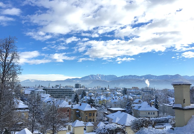 Cold Klagenfurt Wintry Homes Winter Snowy City