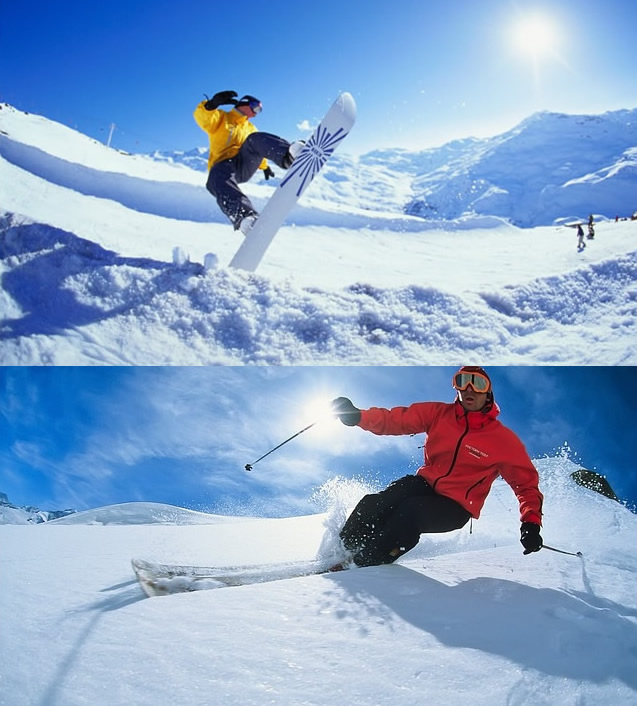 Faire du ski et du snowboard