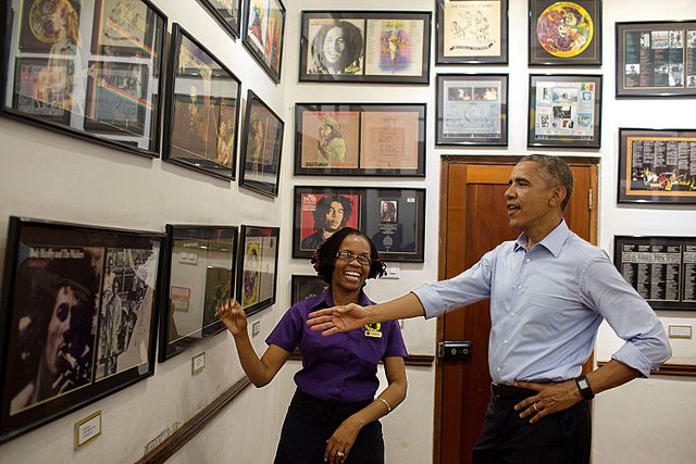 Visite de l'ancien Président américain Barack Obama du musée de Bob Marley en Jamaïque