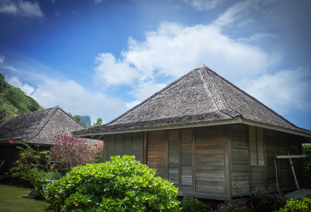 Bungalows à Yap en Micronésie